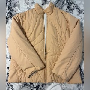 Izod Reversible Puffer Jacket - Peach Pink/White - Women’s XL